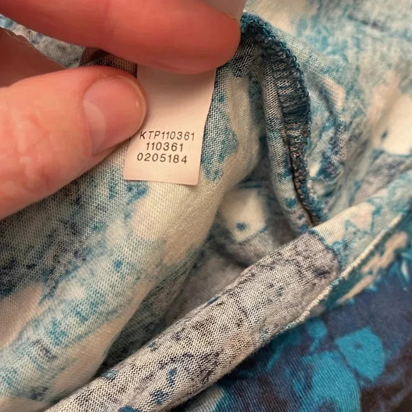 Pure Jill teal and white patterned tunic with pockets size L - Picture 6 of 6